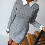 Gabi Gingham Mini Dress - Black