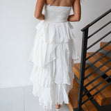 Lola Pleated Ruffle Maxi Dress - Off White