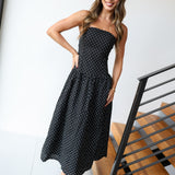 Polly Polka Dot Tube Dress - Black/White