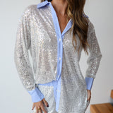 Bonnie Sequin Mini Shorts - Silver
