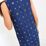 Lainey Embellished Denim Shift Mini Dress - Denim