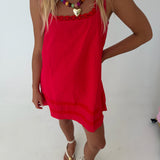 Hannah Swing Mini Dress - Red