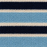 Towel Terry Short Sleeve Classic Mockneck - Blue/Navy Stripe