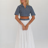 Dani Gingham Top - White/Navy