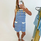 Mariah Knit Terry Mini Dress - Blue