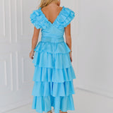 Tara Ruffle Skirt Set - Blue
