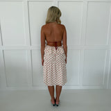 Lydia Polka Dot Midi Skirt - Cream/Red