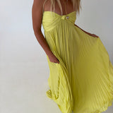 Presley Strapless Maxi Dress - Lemon Lime