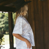 Fancy Oversized Cursive Tee - White Camo