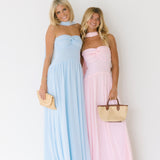 Zoey Strapless Maxi Scarf Dress - Baby Pink