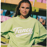 Fancy Oversized French Terry Mockneck - Palm Lime