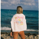 Oversized Graphic French Terry Mockneck - Miami White