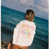 Oversized Graphic French Terry Mockneck - Miami White