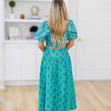 Shelley Floral Print Top - Teal