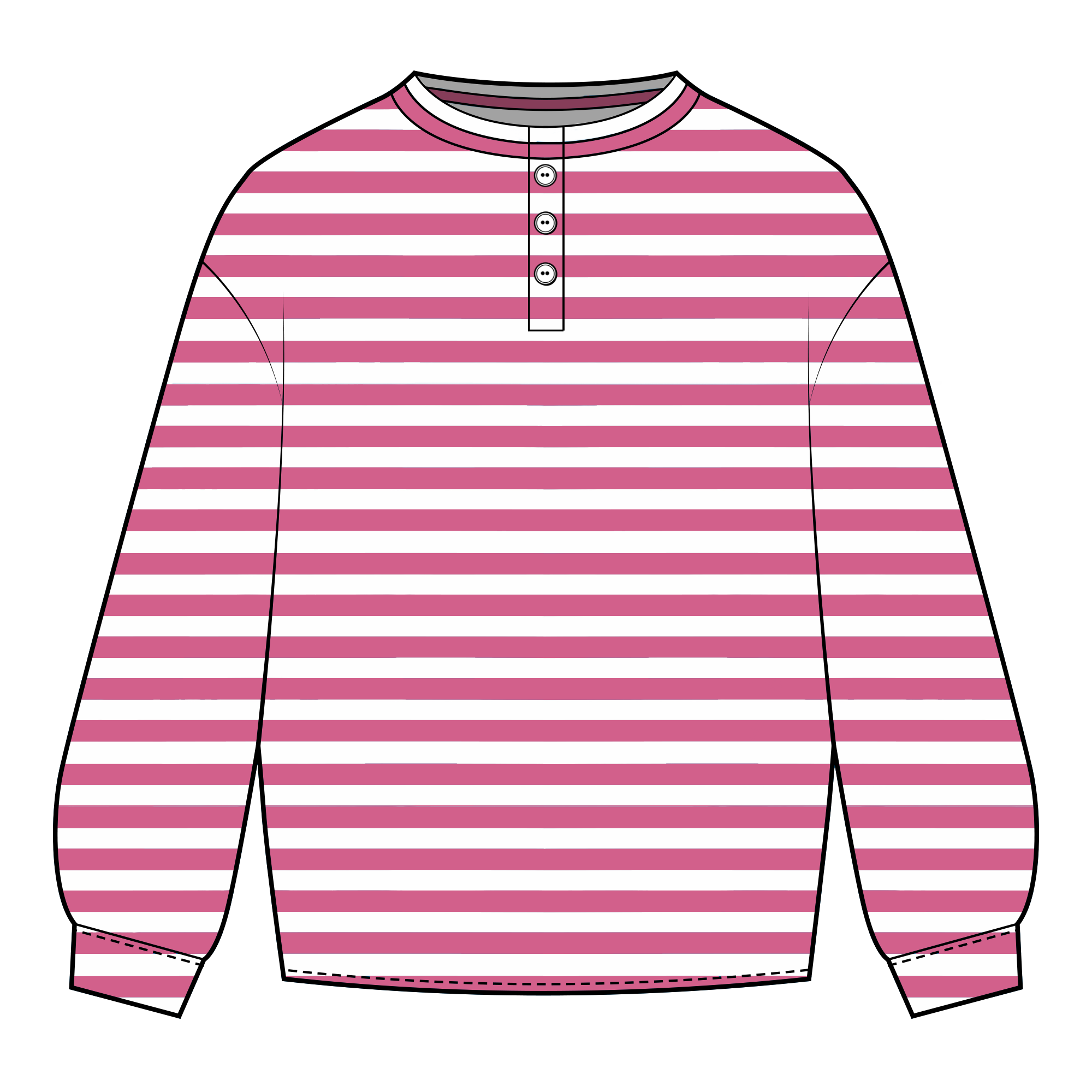 Fancy Striped Buttoned Long Sleeve