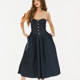 Mandi Denim Mini Dress - Dark Denim