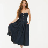 Mandi Denim Mini Dress - Dark Denim