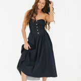 Mandi Denim Mini Dress - Dark Denim