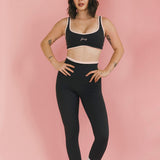 Fancy FitFlow Double Lined Leggings - Charcoal Gray/Blush Pink