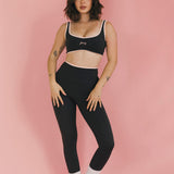 Fancy FitFlow Core Bra - Charcoal Gray/Blush Pink