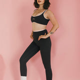 Fancy FitFlow Core Bra - Charcoal Gray/Blush Pink