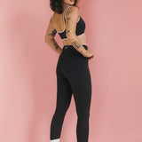 Fancy FitFlow Core Bra - Charcoal Gray/Blush Pink