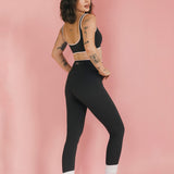 Fancy FitFlow Core Bra - Charcoal Gray/Blush Pink