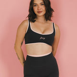 Fancy FitFlow Core Bra - Charcoal Gray/Blush Pink