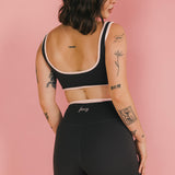 Fancy FitFlow Double Lined Leggings - Charcoal Gray/Blush Pink