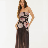 Kyla Strapless Maxi Dress - Brown