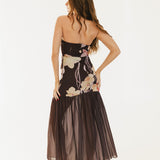 Kyla Strapless Maxi Dress - Brown