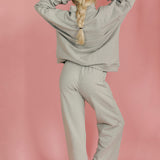 Fancy Oversized Fleece Embroidered Rolled Neck - Light Grey Heather