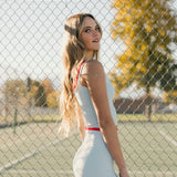 Fancy FitFlow Double Layered Tank -  Powder Blue/Red