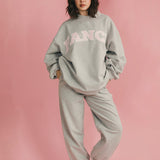 Fancy Fleece Cuffed Leg Sweatpants - Light Grey Heather