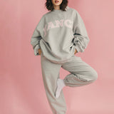 Fancy Oversized Fleece Mockneck - Light Grey Heather