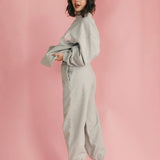 Fancy Fleece Cuffed Leg Sweatpants - Light Grey Heather