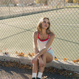 Fancy FitFlow Double Layered Tank -  Powder Blue/Red