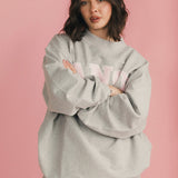 Fancy Oversized Fleece Mockneck - Light Grey Heather