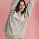 Fancy Oversized Fleece Mockneck - Light Grey Heather