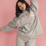 Fancy Oversized Fleece Mockneck - Light Grey Heather