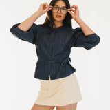 Flirty Corduroy Mid Waist Mini Skort - Cream