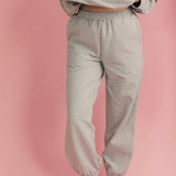 Fancy Fleece Cuffed Leg Sweatpants - Light Grey Heather