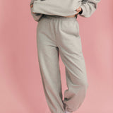 Fancy Fleece Cuffed Leg Sweatpants - Light Grey Heather