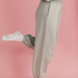 Fancy Fleece Cuffed Leg Sweatpants - Light Grey Heather