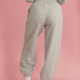 Fancy Fleece Cuffed Leg Sweatpants - Light Grey Heather