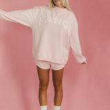 Fancy Fleece Lined Shorts - Pale Pink