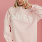 Fancy Oversized Fleece Mockneck - Pale Pink