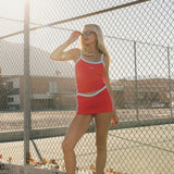 FitFlow Mini Skirt - Red/Powder Blue