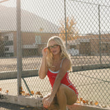 Fancy FitFlow Outline Tank - Red/Powder Blue