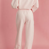 Fancy Fleece Wide Leg Sweatpants - Pale Pink
